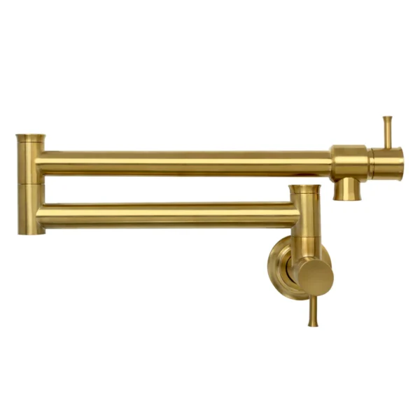 Brushed Gold Pot Filler Kitchen Faucet Wall-Mounted - PF18