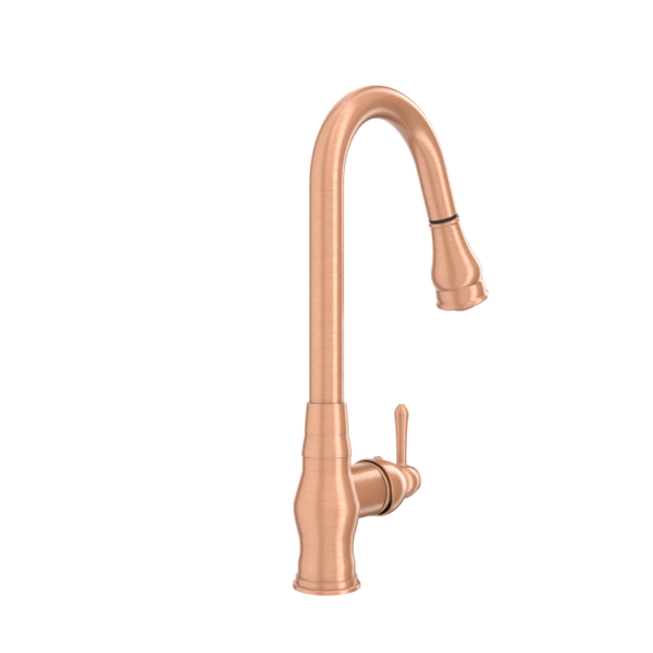 Copper Pull Out Kitchen Faucet, Single Level Solid Brass Kitchen Sink Faucets with Pull Down Sprayer - PDF01 - Image 4