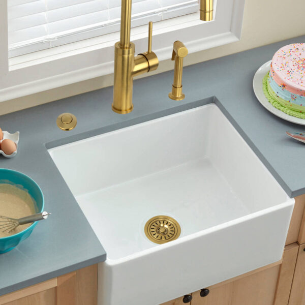 Dual Outlet Brushed Gold Garbage Disposal Kitchen Air Switch Kit - AK79001B-BTG - Image 2