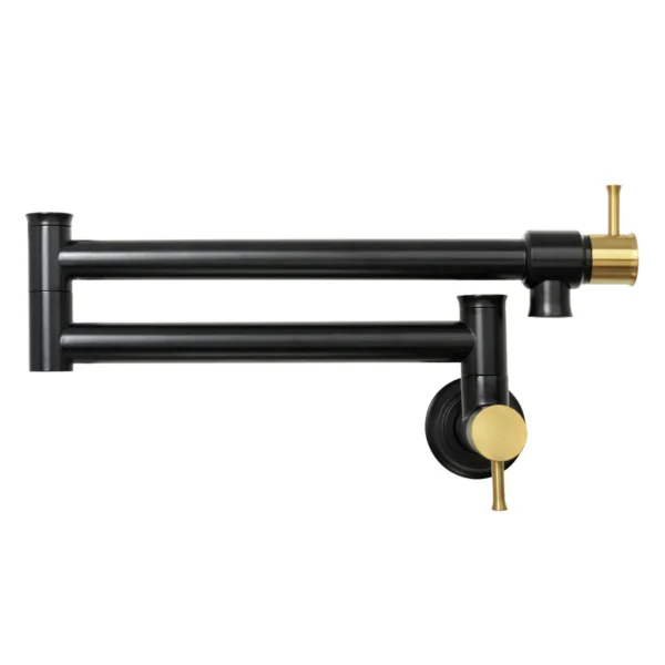 Matte Black & Brushed Gold Pot Filler Kitchen Faucet Wall-Mounted - PF17