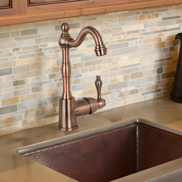One-Handle Antique Copper Widespread Kitchen Bar Faucet - IK96118P1-AC - Image 2