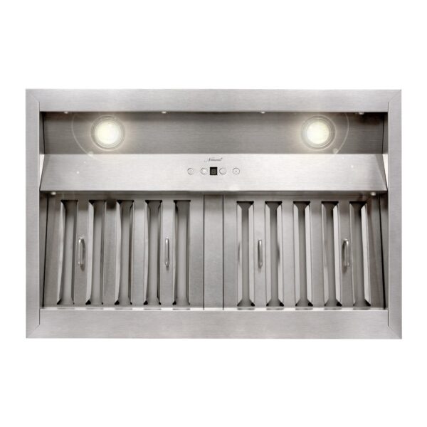 Range Hood Insert 30 Inch, 600 CFM Built-in Kitchen Hood with 3 Speeds, Ultra-Quiet Stainless Steel Ducted Vent Hood Insert with LED Lights and Dishwasher Safe Filters RHBI11 - Image 4