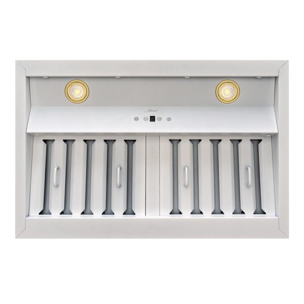 Range Hood Insert 30 Inch, 600 CFM Built-in Kitchen Hood with 3 Speeds, Ultra-Quiet Stainless Steel Ducted Vent Hood Insert with LED Lights and Dishwasher Safe Filters RHBI11 - Image 2