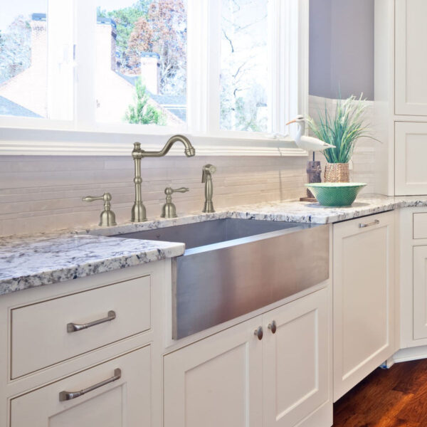 Two-Handles Brushed Nickel Widespread Kitchen Faucet with Side Sprayer - IK96818-BN - Image 2
